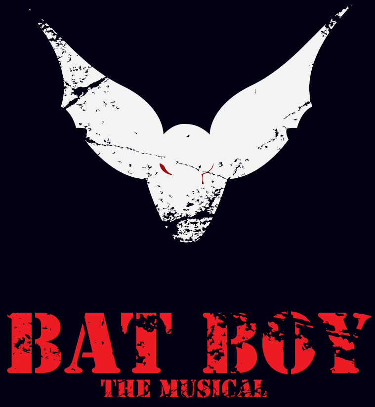 image of a bat face with the words "Bat Boy: The Musical"